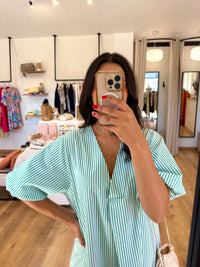 Robe vert - rayure