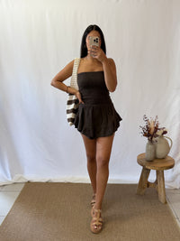 Combi bustier gaze marron - Adele