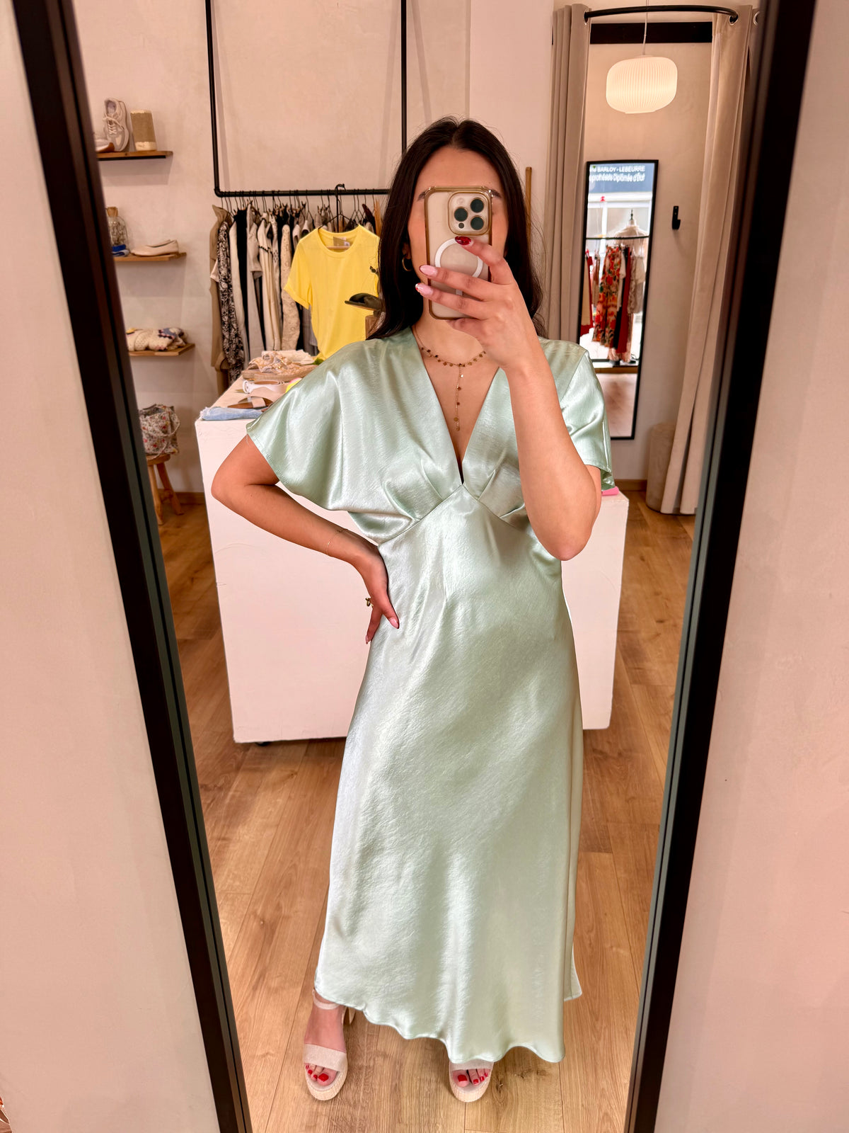 Robe longue vert d’eau - Mila