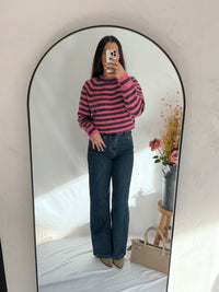 Pull rayure rose - Elina