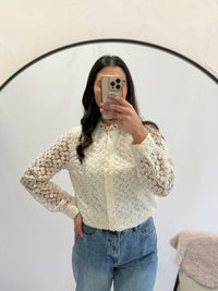 Blouse dentelle beige - Léo