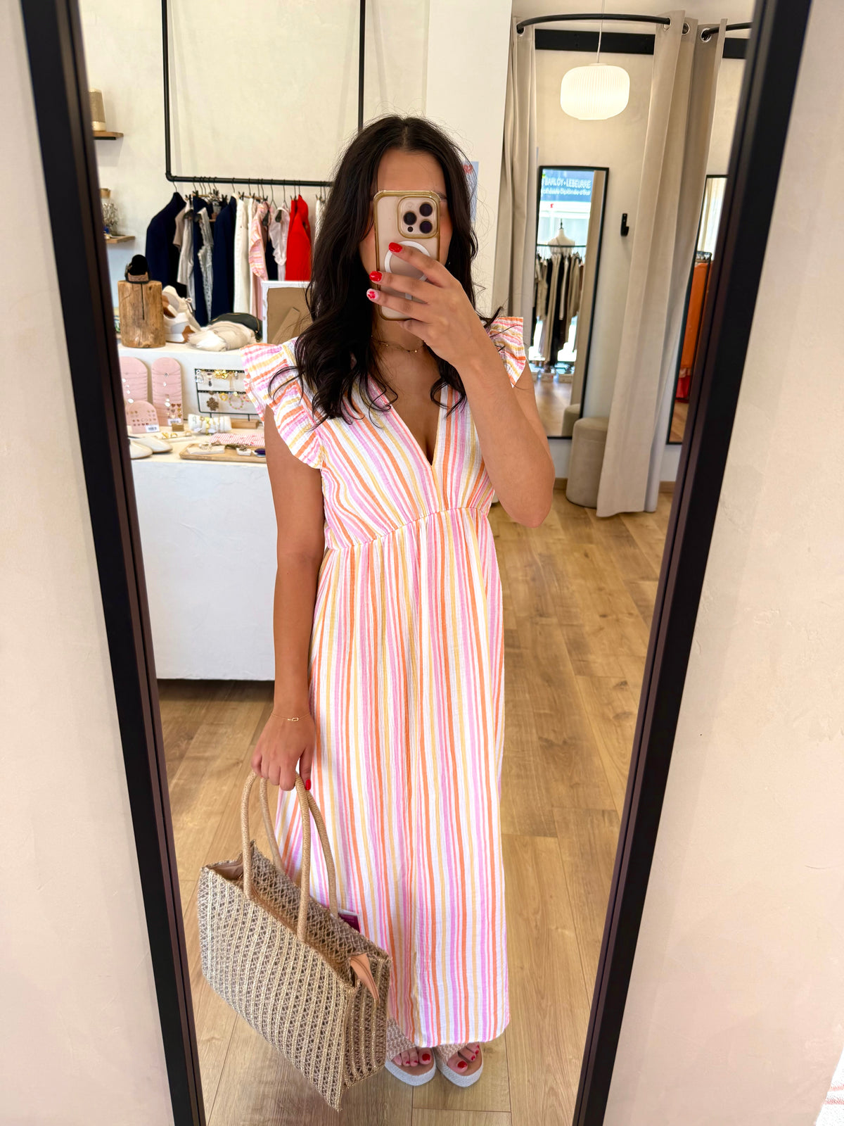 Robe orange jaune - Lola