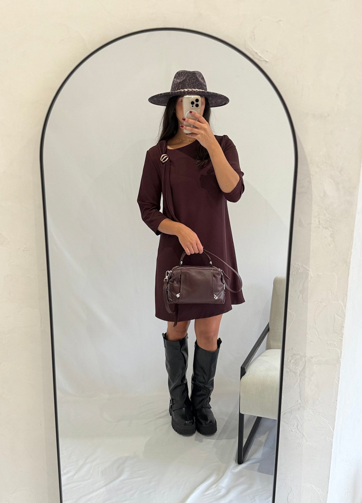 Robe courte prune - Eloane