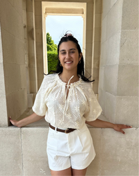 Blouse broderie beige - Pauline