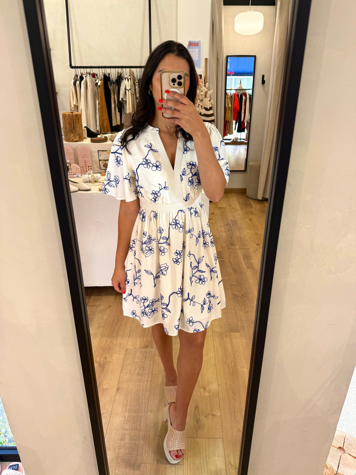 Robe motifs blanc - Ninon
