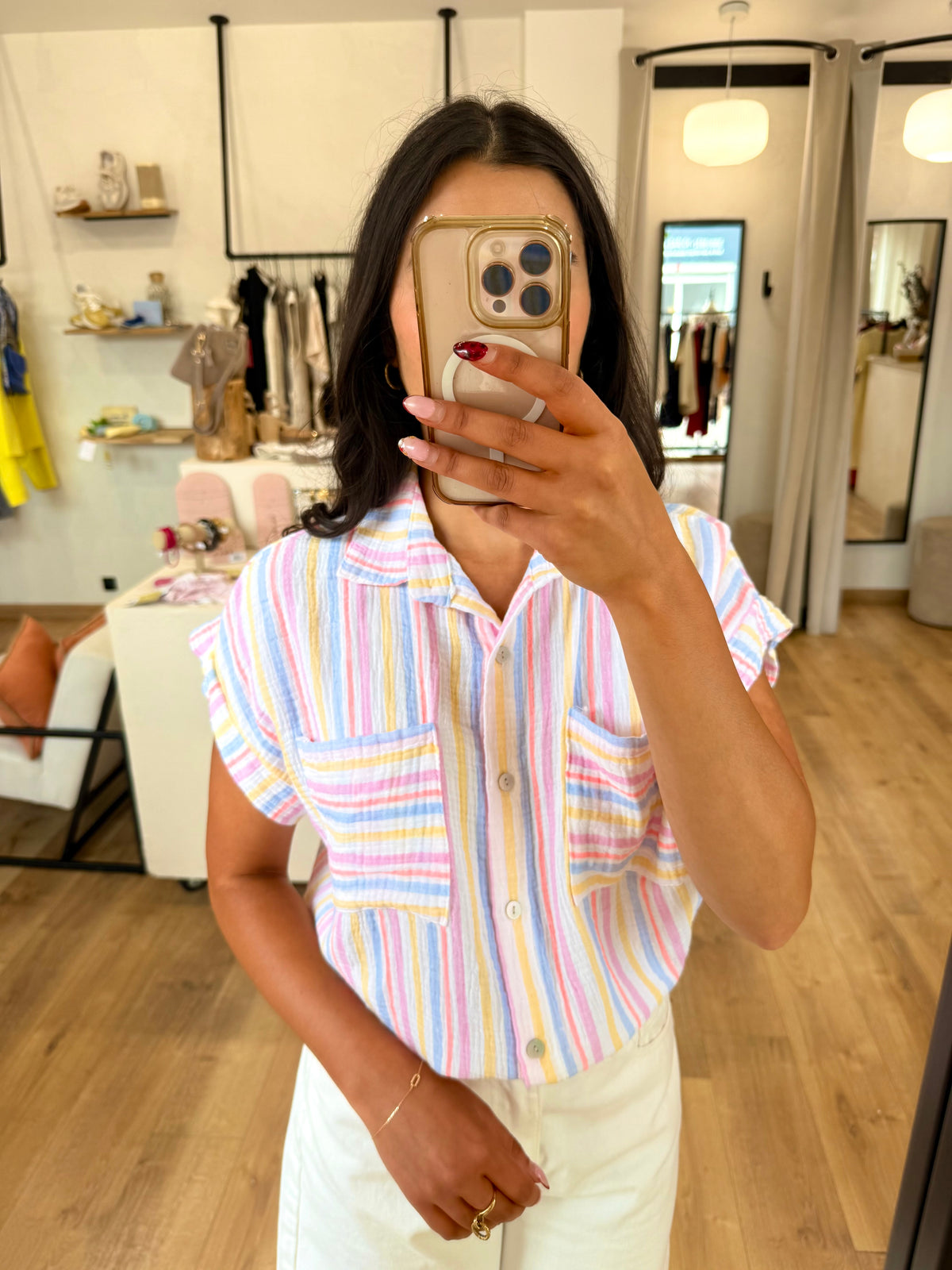 Blouse gaze de bleu - Enzo