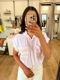Blouse gaze de bleu - Enzo