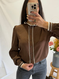 Blouse brodée choco - Louna