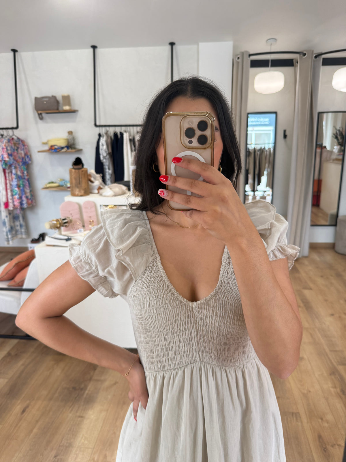 Robe longue beige - elatha