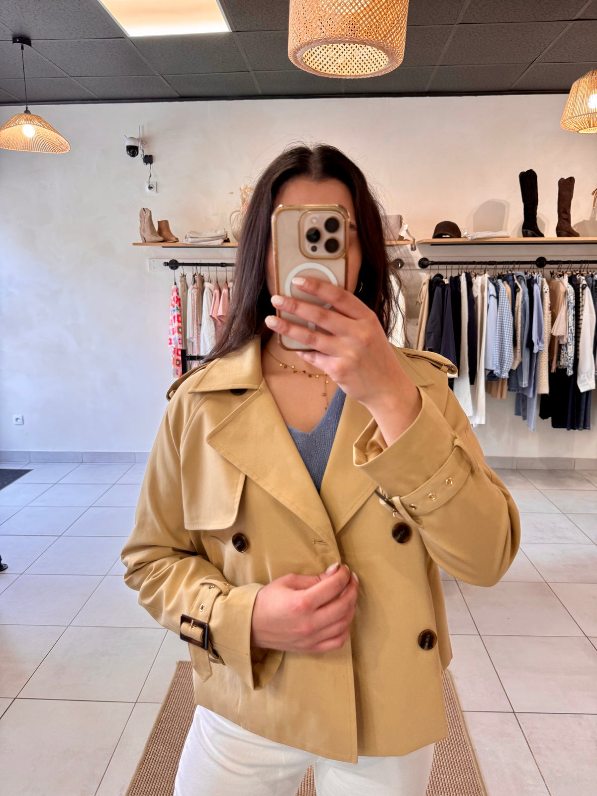 Trench beige court - Heliot