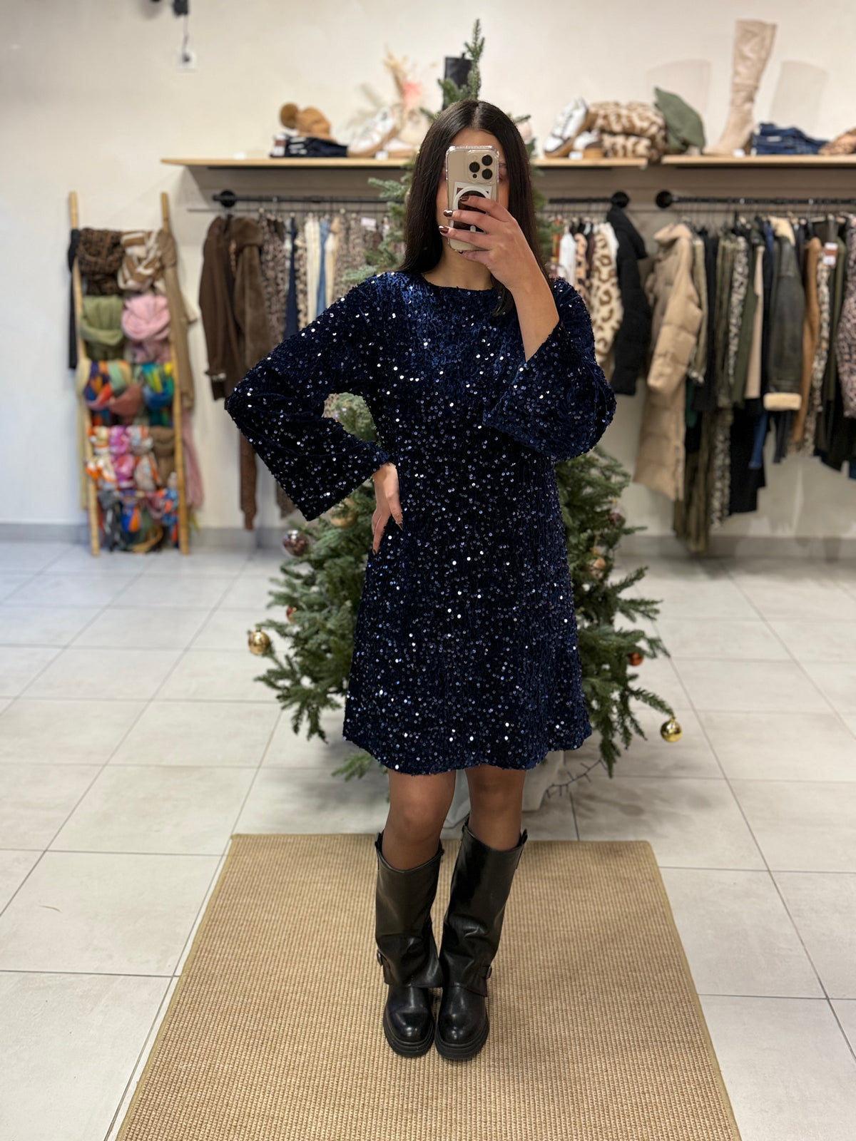 Robe sequins bleu - Iris