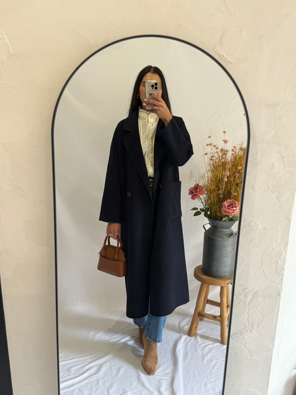 Manteau long marine - Julia