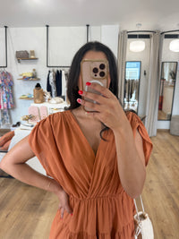 Robe longue brique - monia