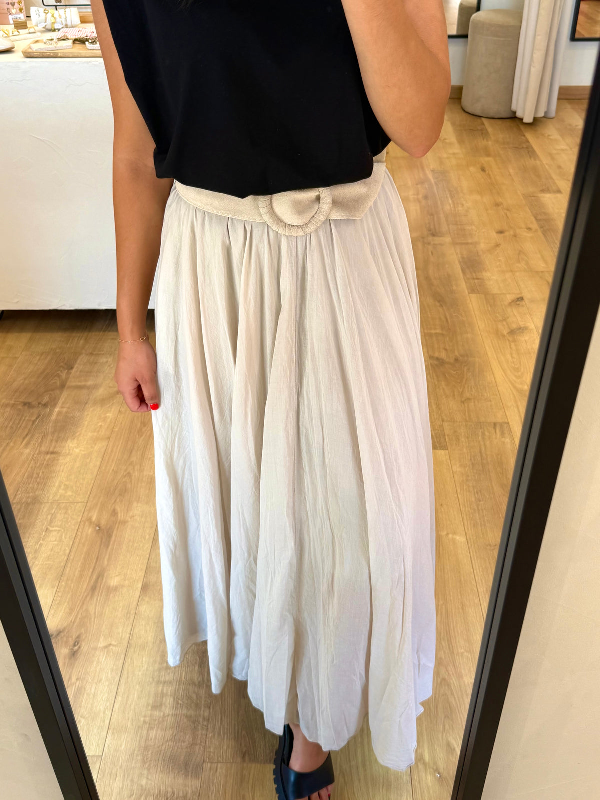 Jupe longue beige - Auda