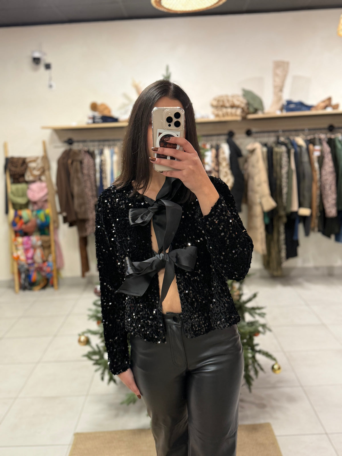 Haut sequins noir - ADRINA