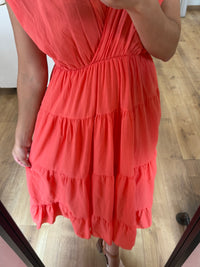 Robe longue corail - monia