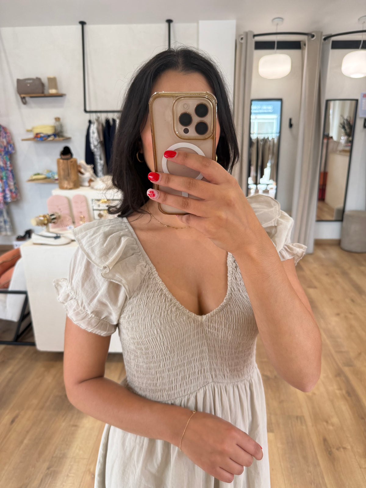Robe longue beige - elatha