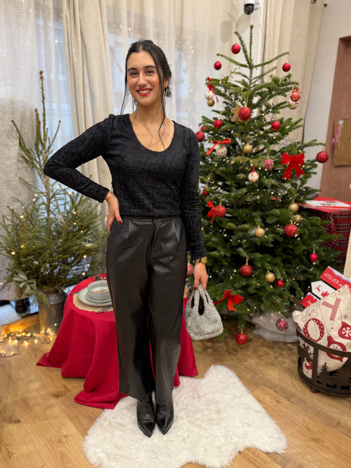 Haut noir brillant - Alix