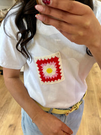 Tee shirt motif rose - Jade