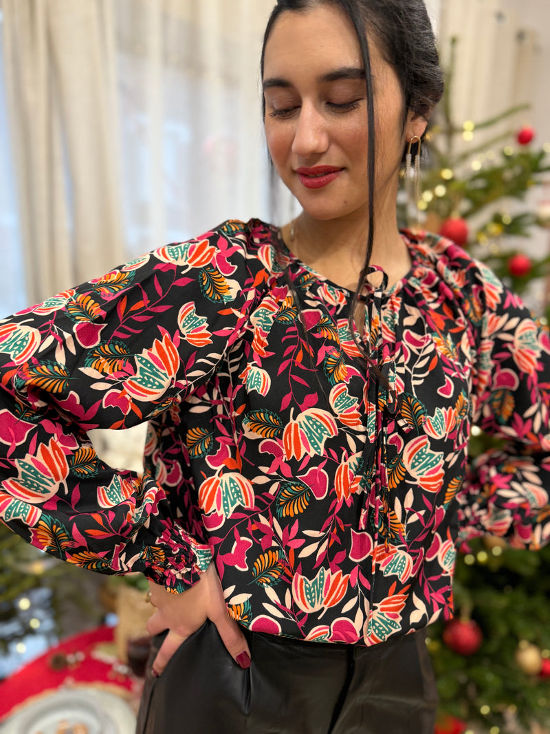 Blouse motifs noir - Alison