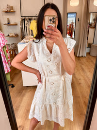 Robe blanc broderie - Léo