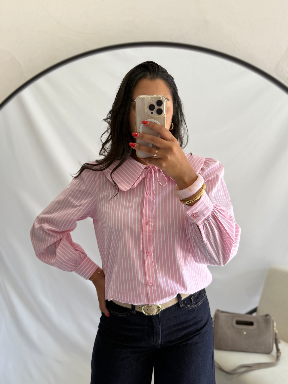 Blouse rayure rose - Rosie