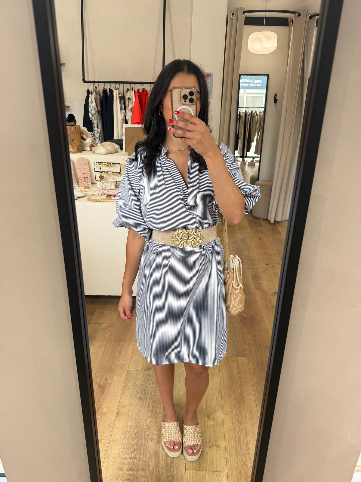 Robe marine - rayure