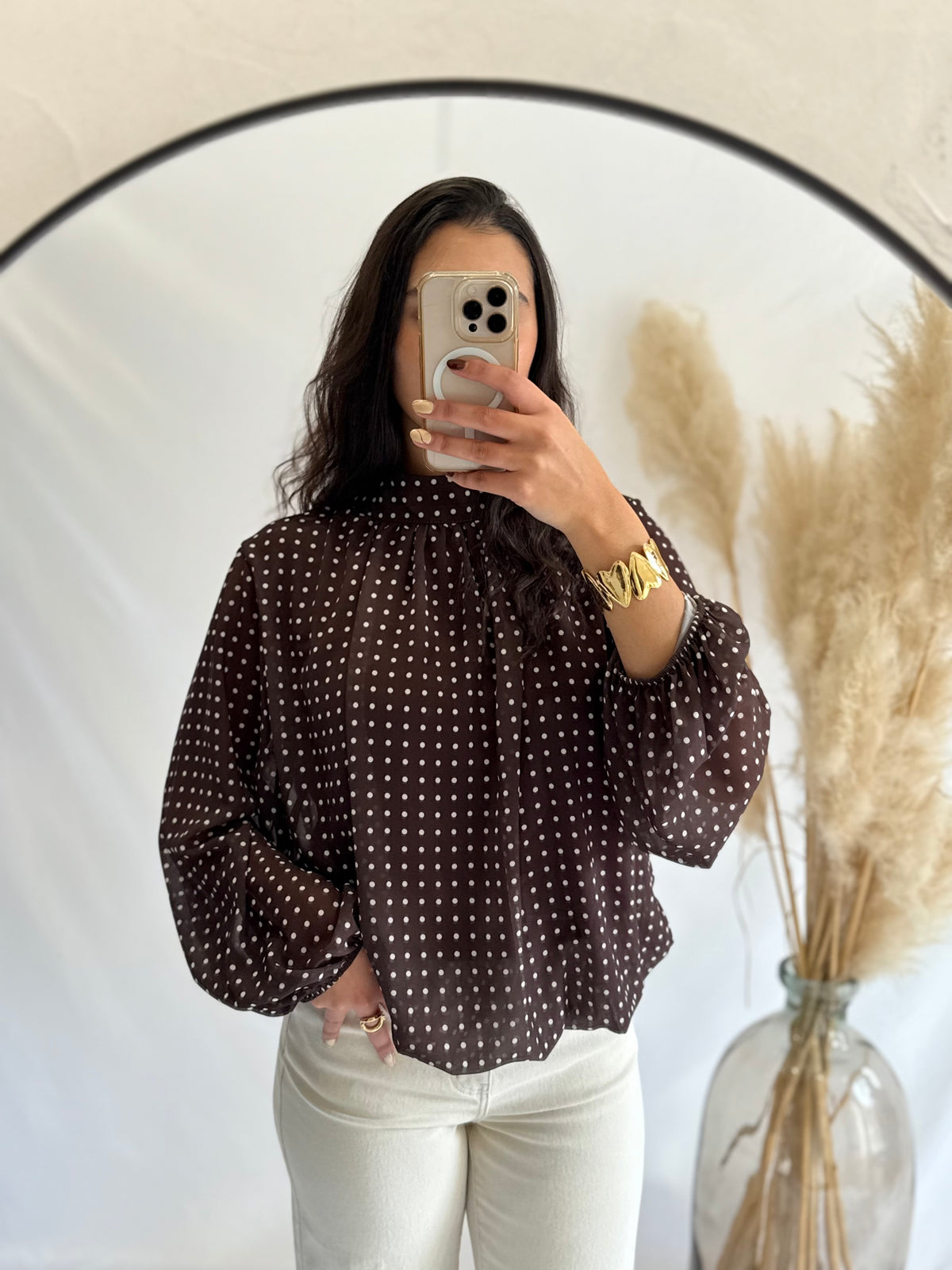 Blouse à pois choco - Opia