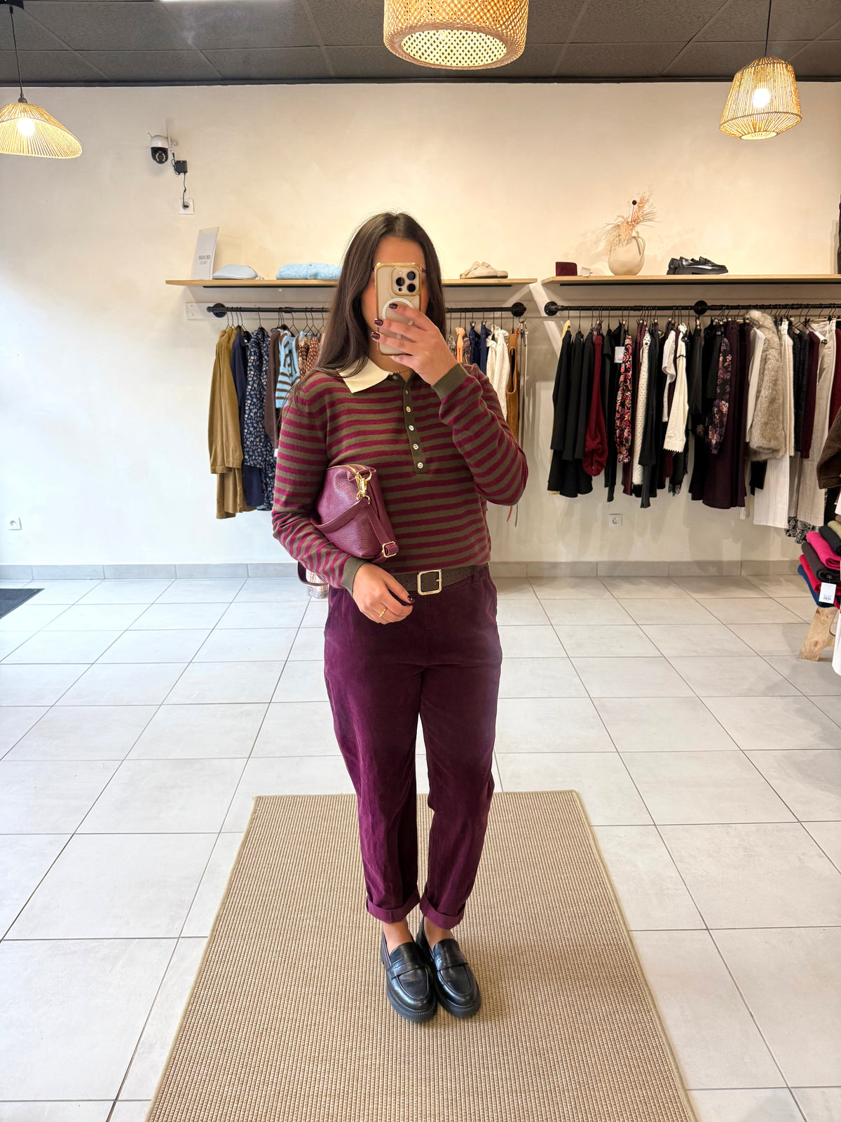 Pantalon velours bordeaux - Chloé