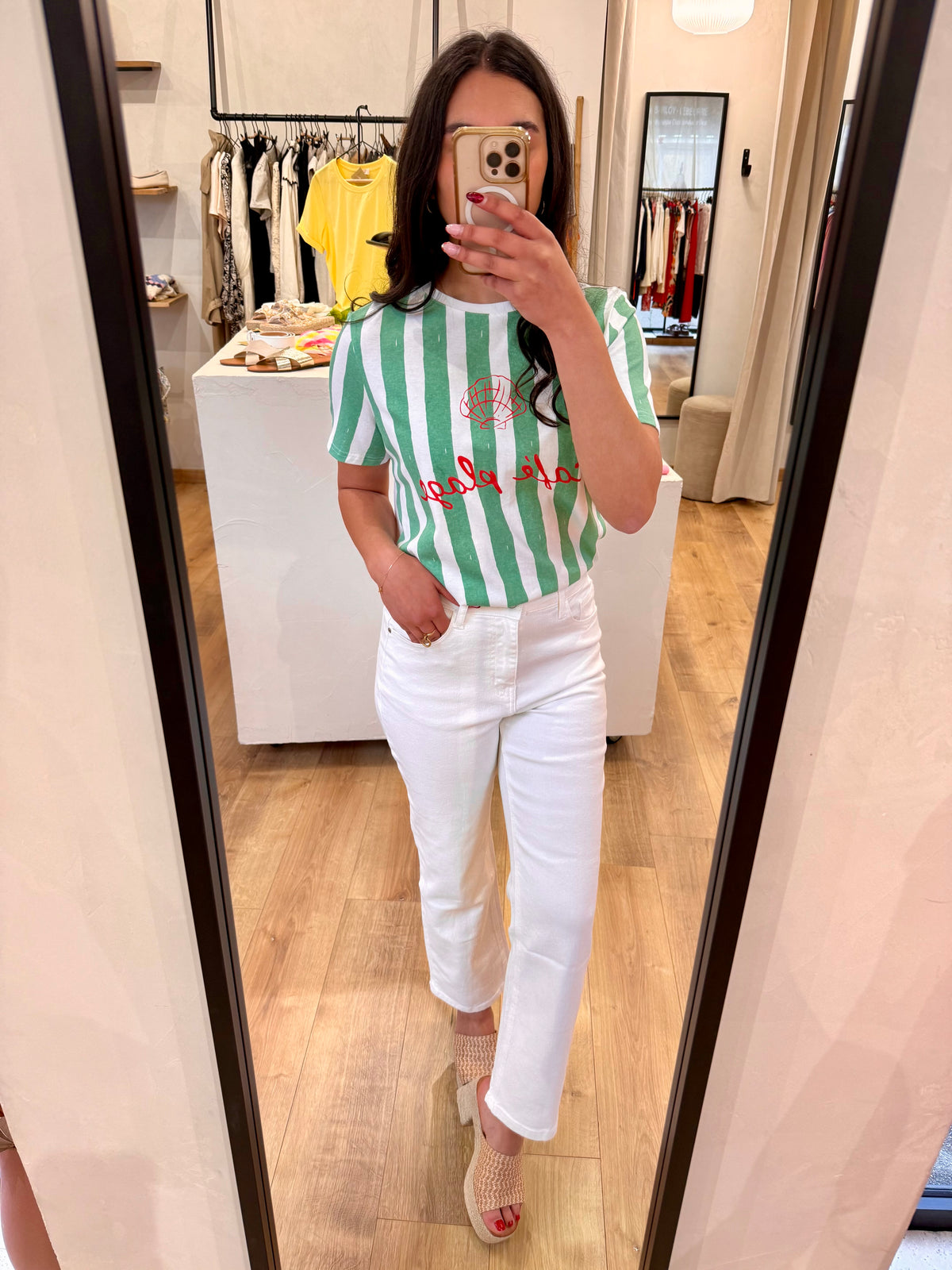 Tee shirt rayure vert - Nina