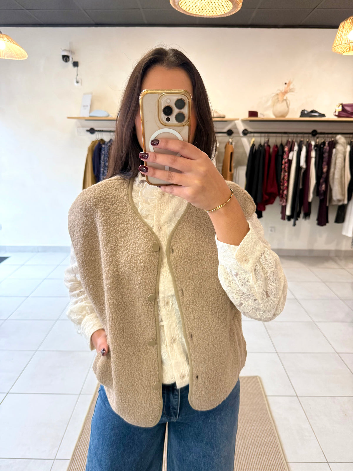 Gilet sans manches taupe - Alice