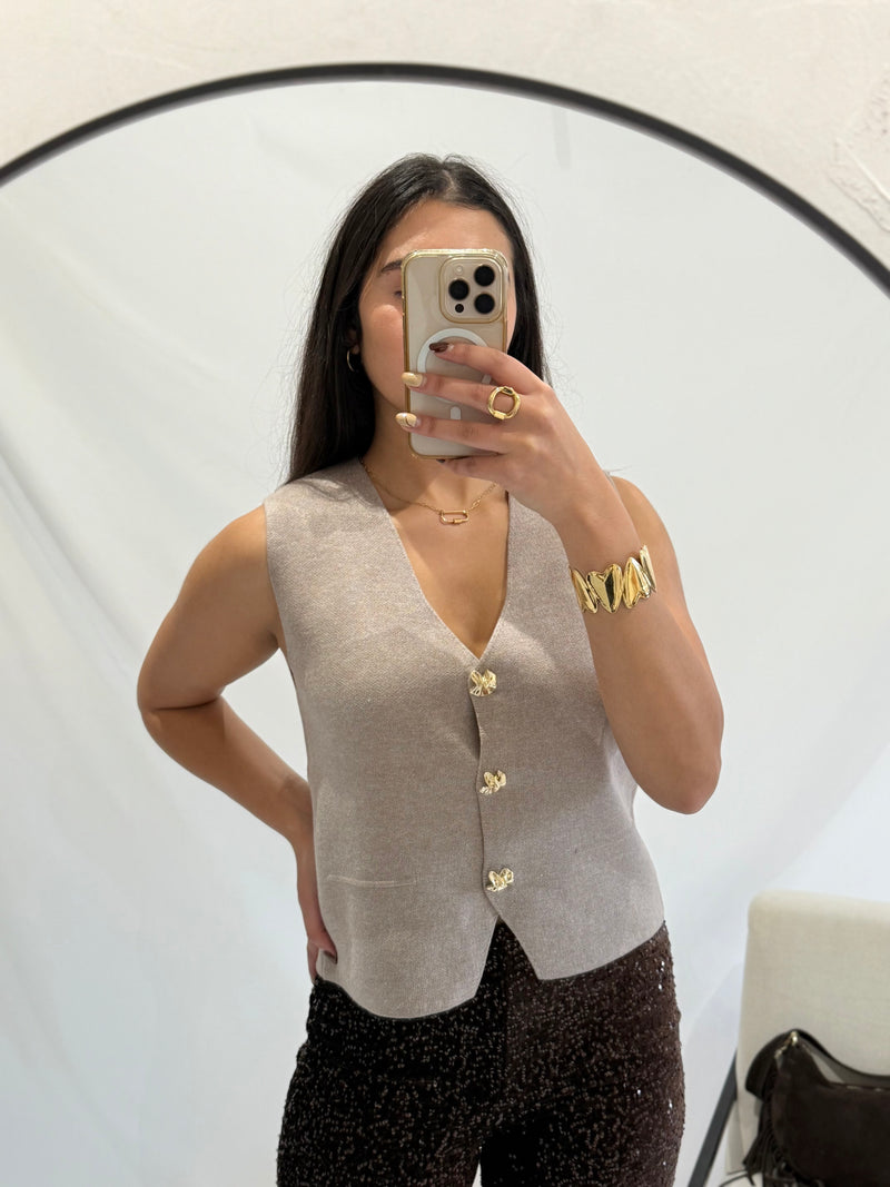 Gilet taupe - Nadia