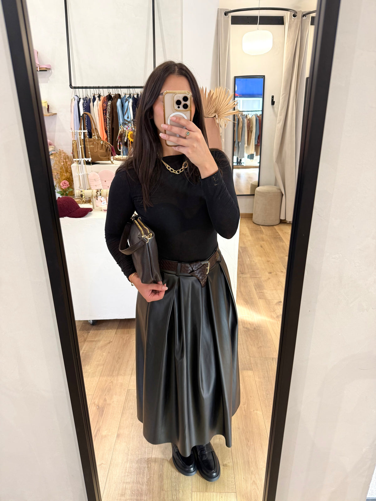 Jupe simili noir