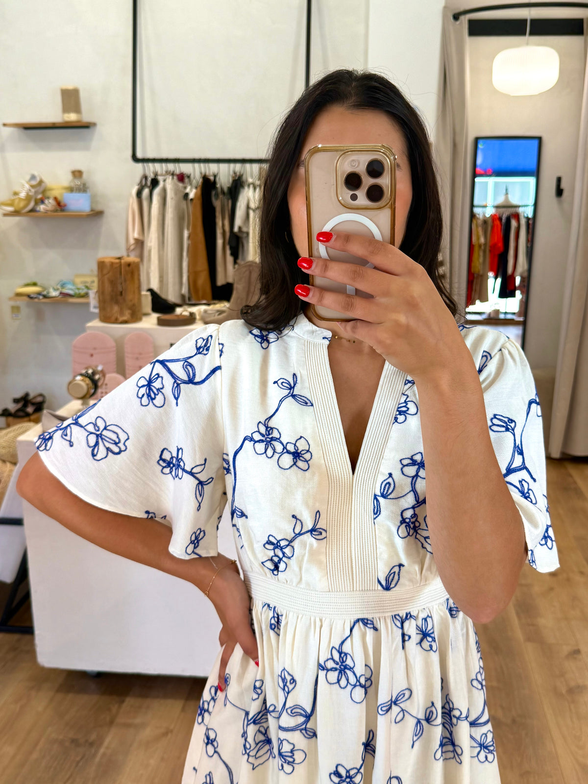 Robe motifs blanc - Ninon