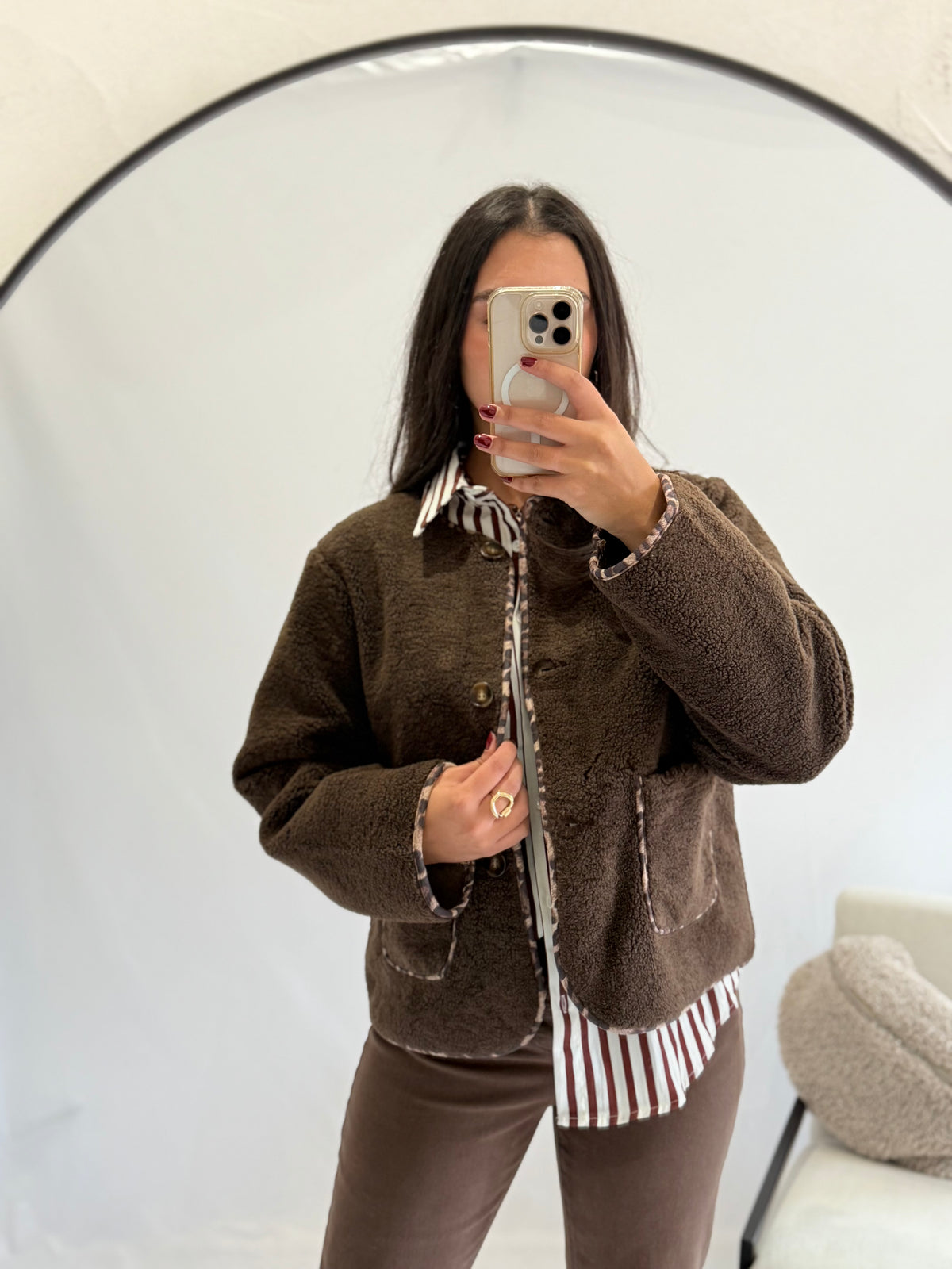 Veste moumoute choco - Léopard