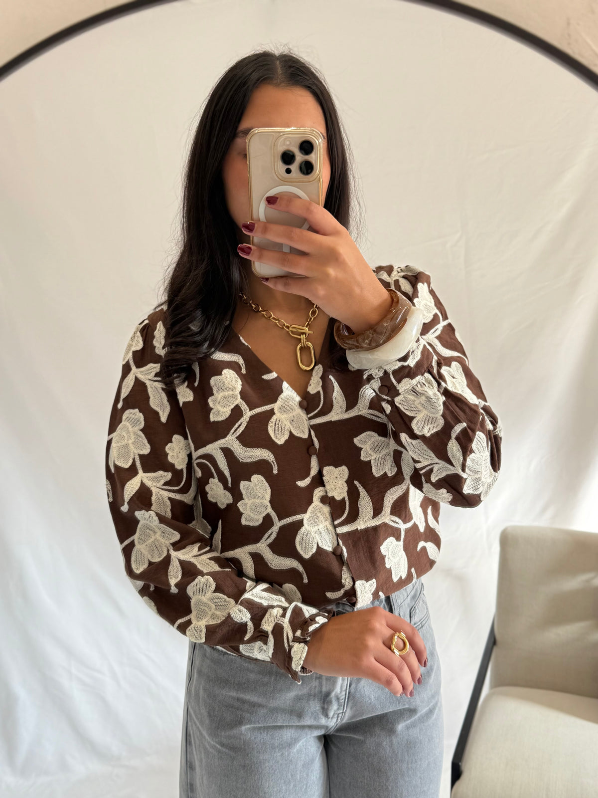 Blouse motifs chocolat - Elodie