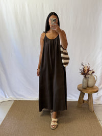 Robe longue gaze marron - Vic