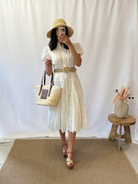 Robe blanc broderie - Sandra