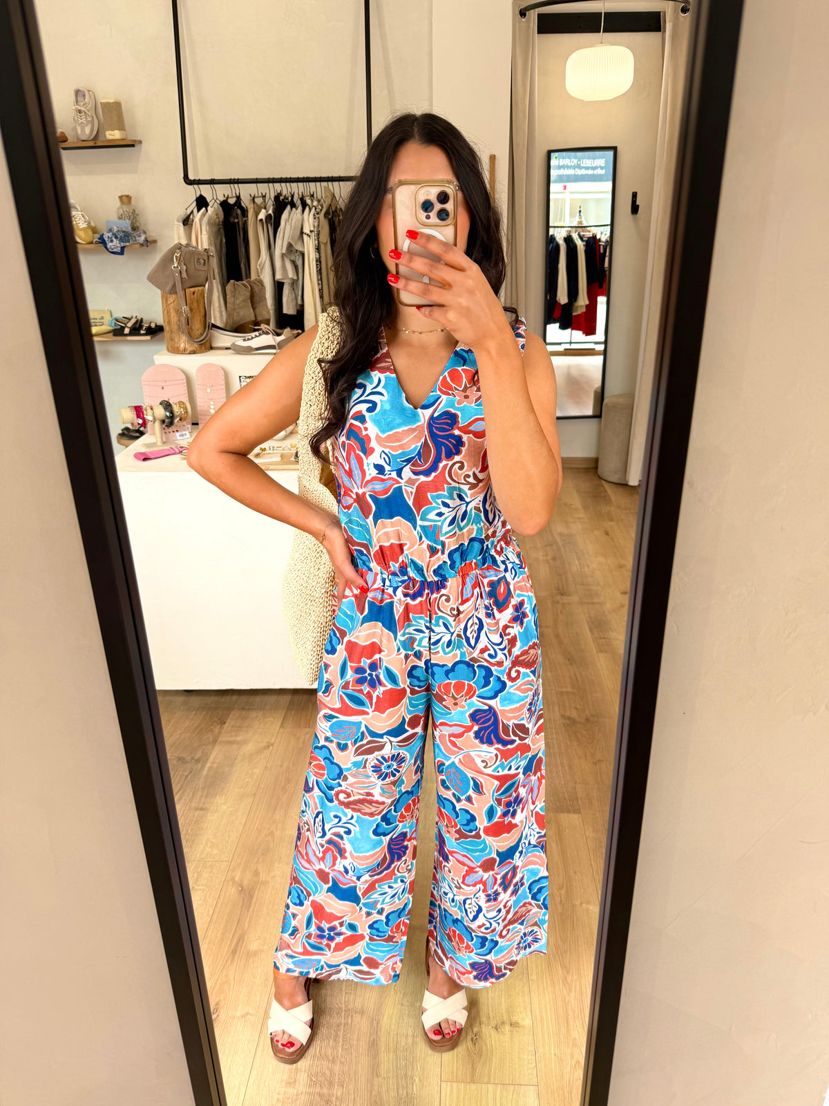 Combinaison motifs bleu - Aria