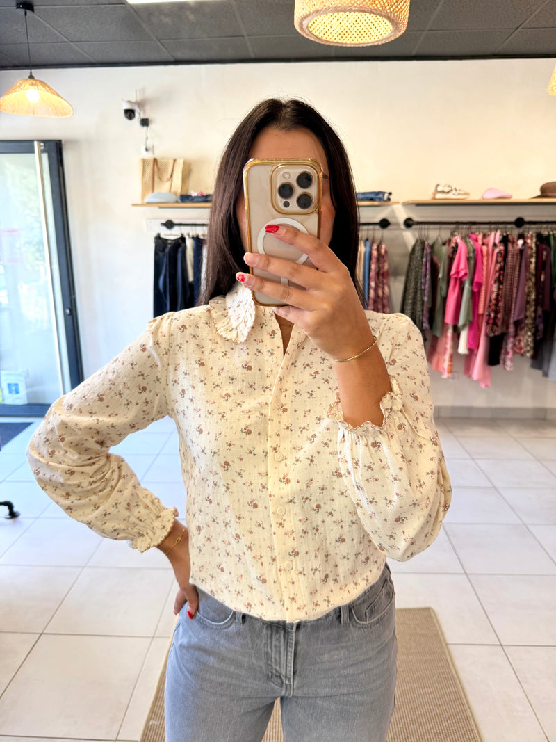 Blouse motifs marron - Lison