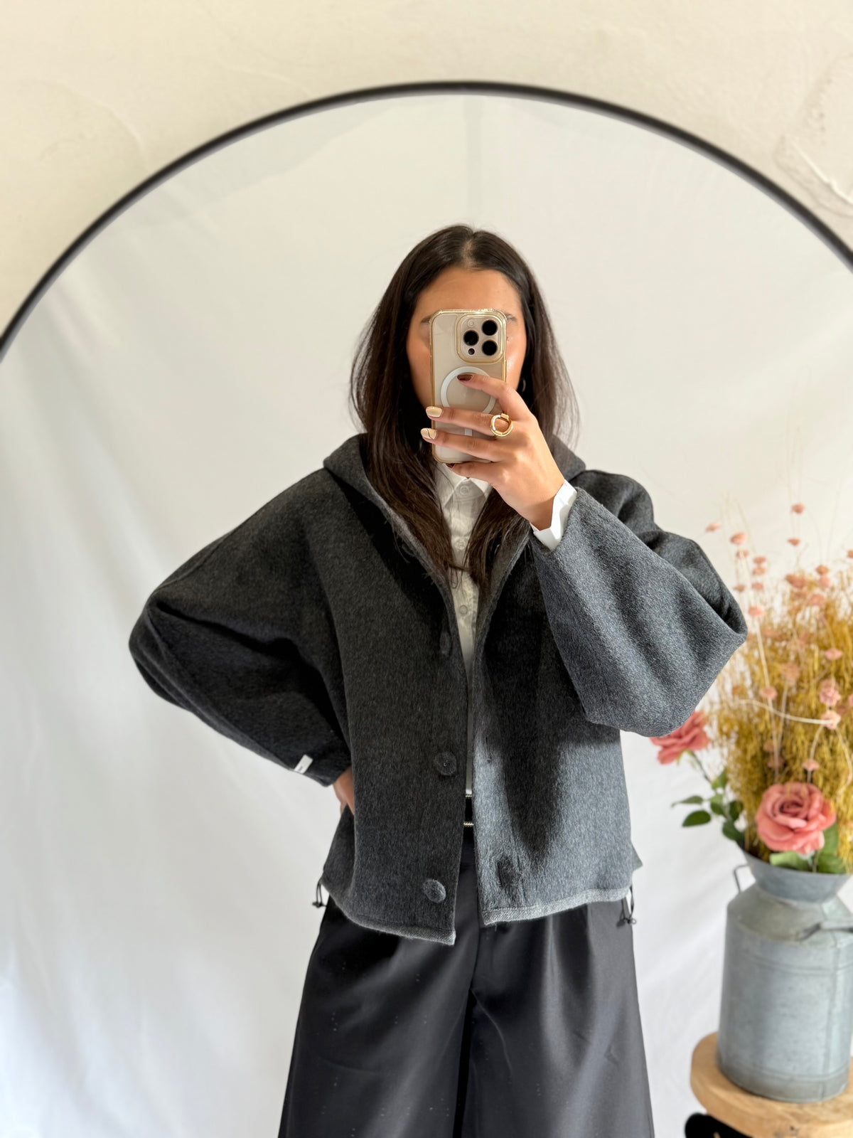Manteau laine gris - Flora