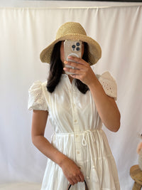 Robe blanc broderie - Sandra