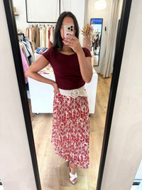 Jupe motifs bordeaux - Elisa