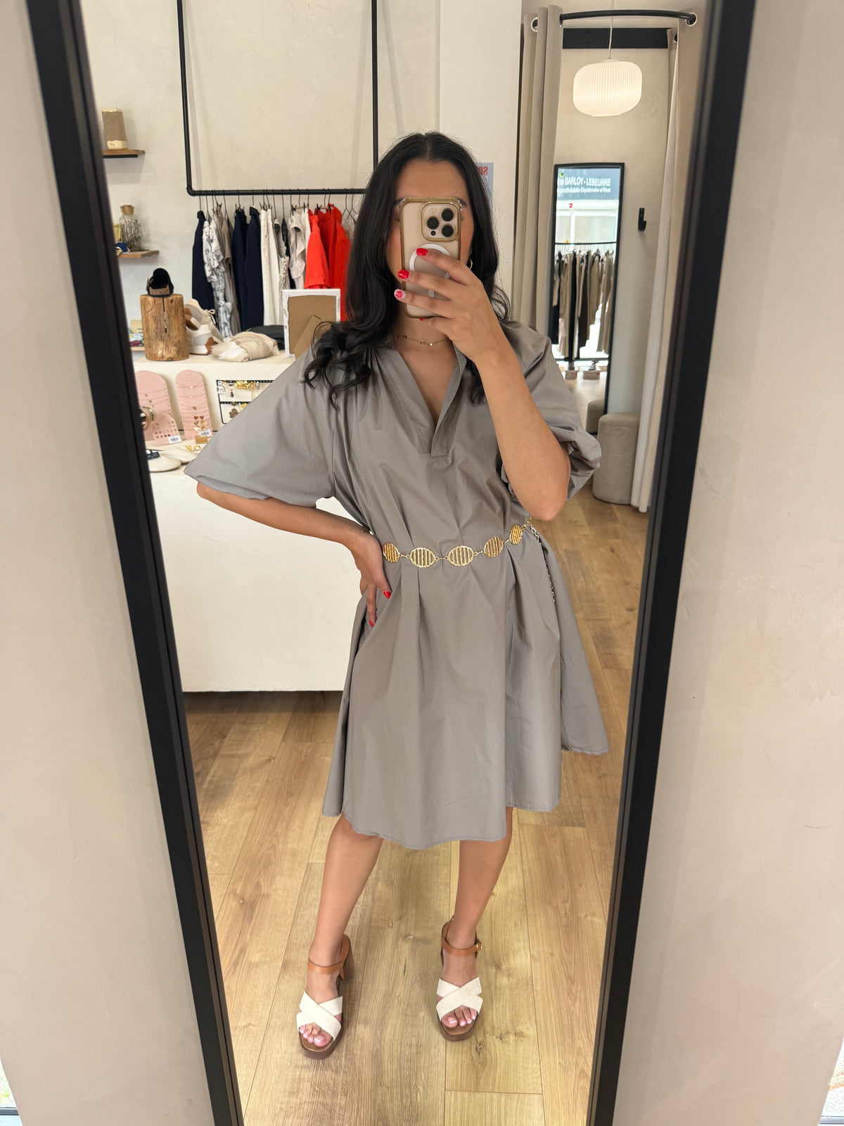 Robe courte taupe - Agatha