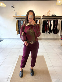 Pantalon velours bordeaux - Chloé