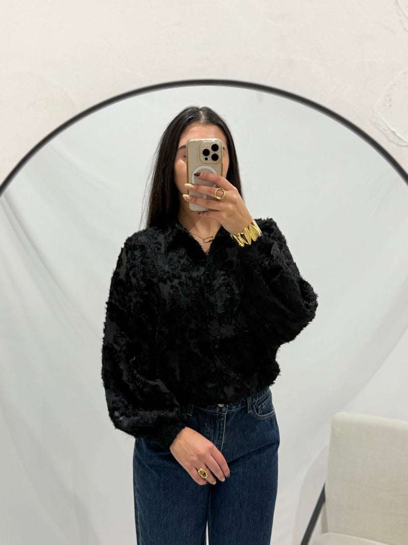 Blouse plumetis noir - Lily