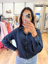 Blouse carreaux marine - Eva