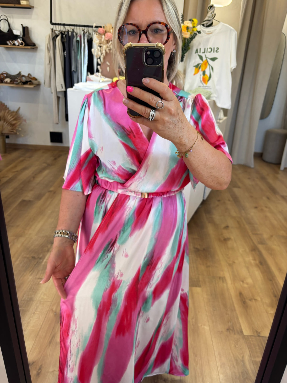 Robe rouge motifs - Adalia