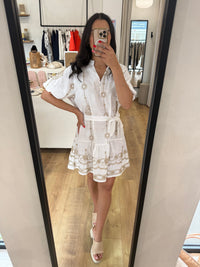 Robe broderie beige - Inos