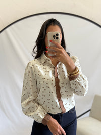 Blouse motifs marron - Inès